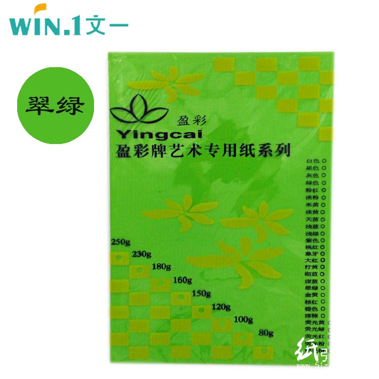 盈彩（ying cai）彩色复印纸 80克 A4 40页包 翠绿