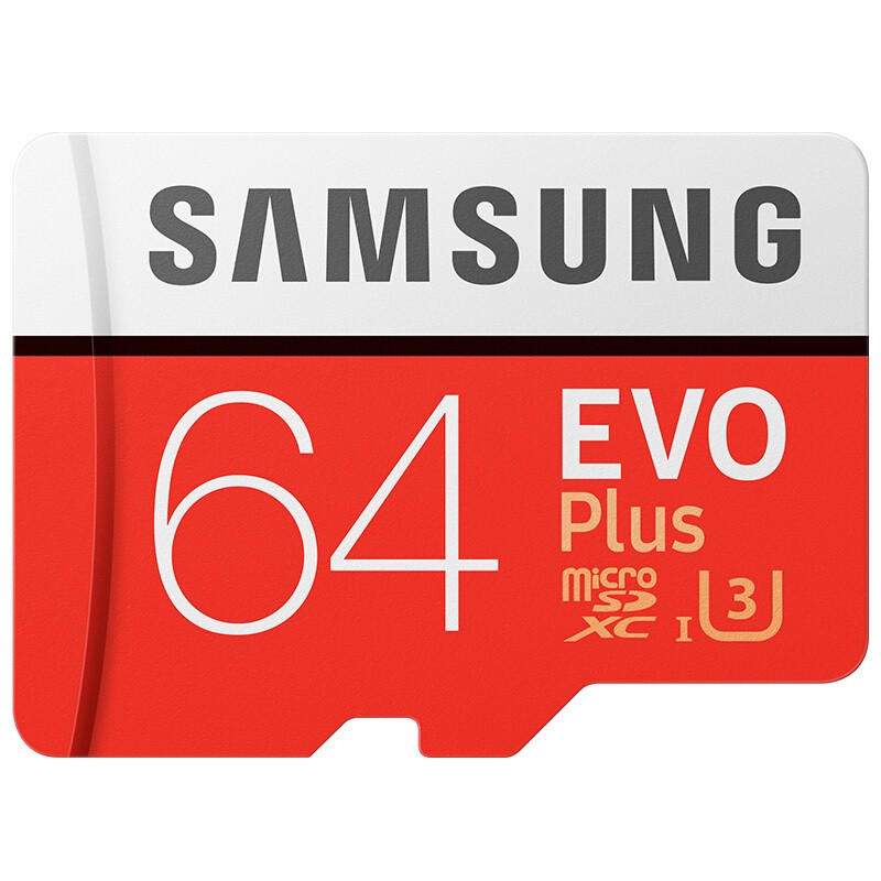 三星（SAMSUNG）TF卡 MB-MC64G EVO PLUS系列 64GB Class10 读速100MBs 写速60MBs 红白