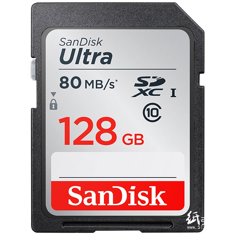 闪迪（SanDisk）至尊高速SD卡 SDSDUNC-128G-ZN6IN 128G Class10 读速80MBs 灰色