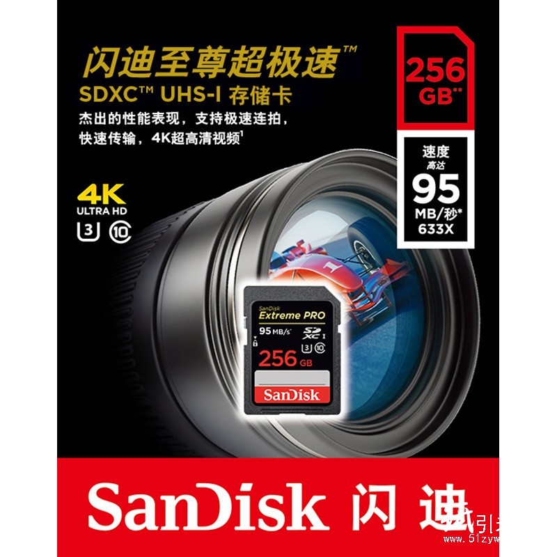 闪迪（SanDisk） SDXC UHS-I 至尊超极速SD卡 Class10 256G 读速95Mbs