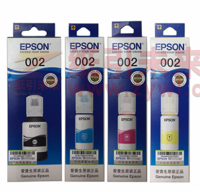 爱普生（EPSON）彩色 墨水/002系列 墨仓式打印机原装四色墨水 适用L4158/4168/6168/6178 彩色套装 四支装